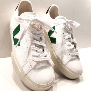 Veja Campo Chromefree Leather White Emeraude Black